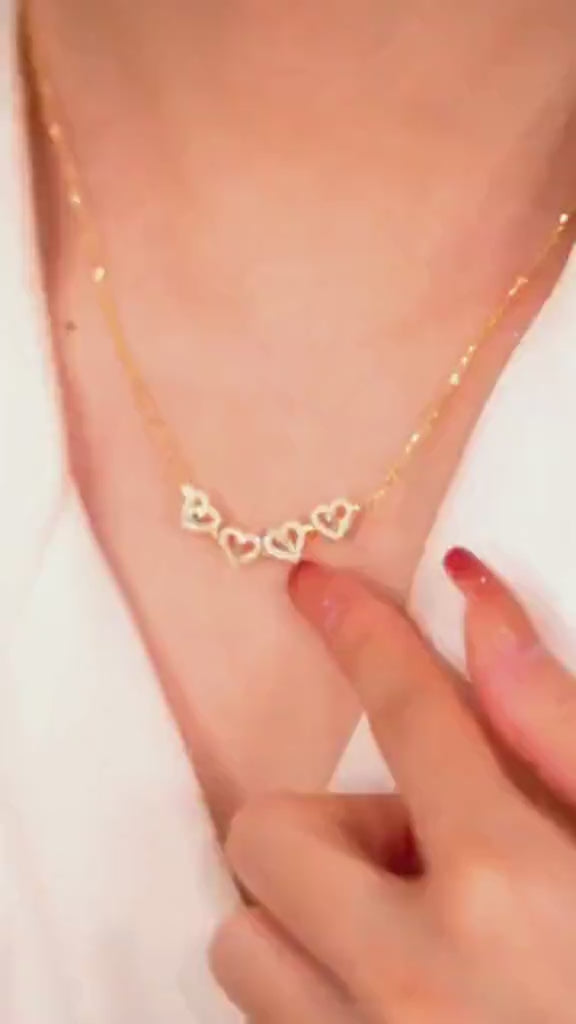 Gold Plated 4 Leaf Clover Heart Necklace