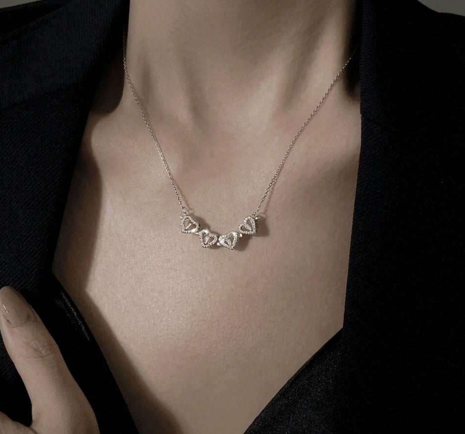 Gold Plated 4 Leaf Clover Heart Necklace