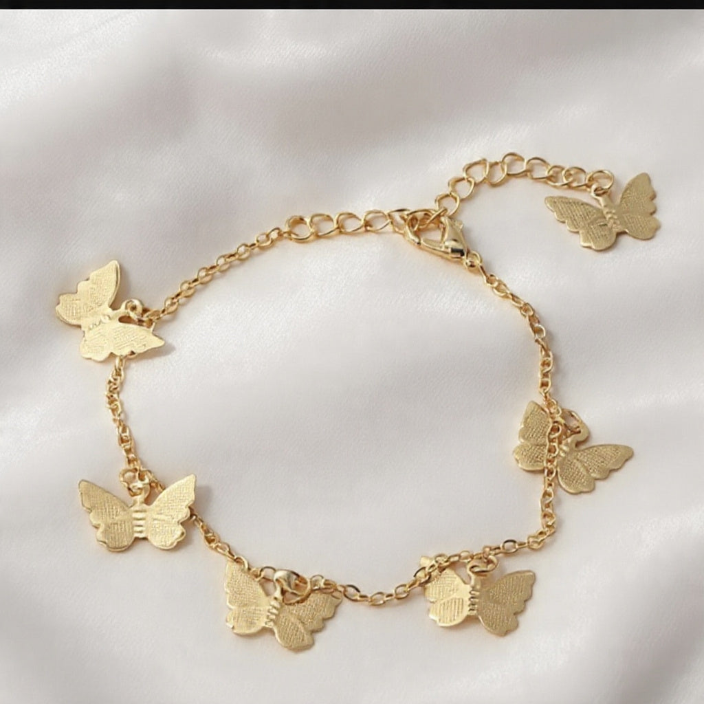 Golden Butterfly Charm Bracelet – Women's Alloy Jewelry